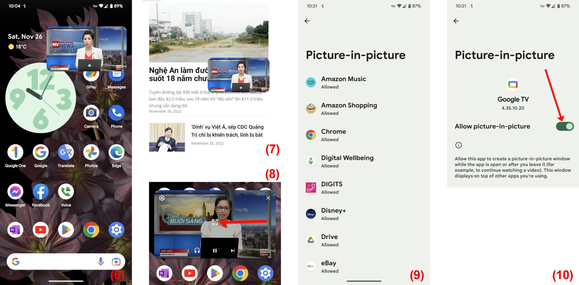 Chạy hai app cùng lúc trên điện thoại Android 13